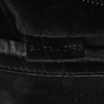 Celine Crocodile Embossed Calfskin Medium Phantom Luggage Black 7 of 7