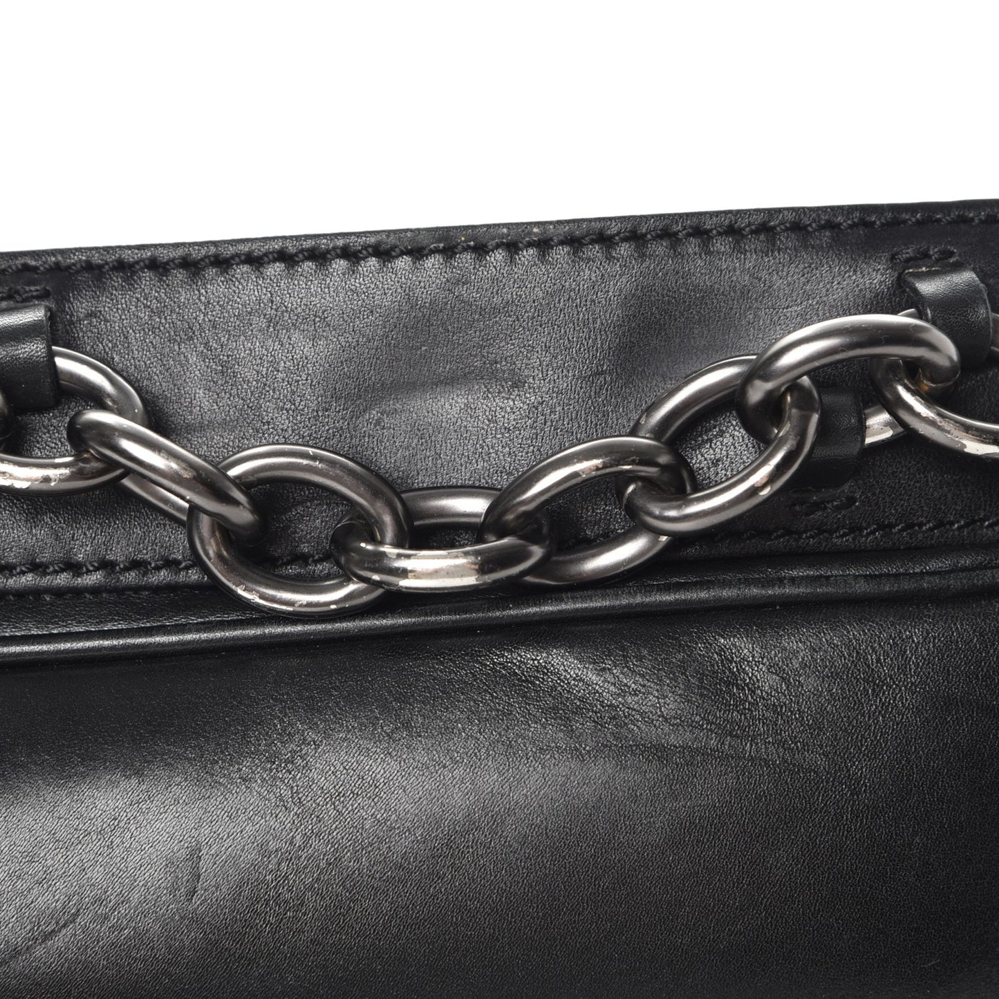 Calfskin Cable Embossed Leather Eve Shoulder Bag Black