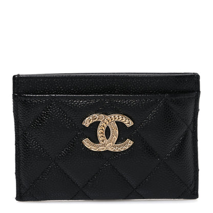 Chanel Caviar Quilted Multi Chain CC Card Holder Black 1 of 8
