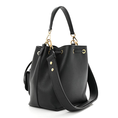 Louis Vuitton Calfskin Lockme Bucket MM Black 3 of 11