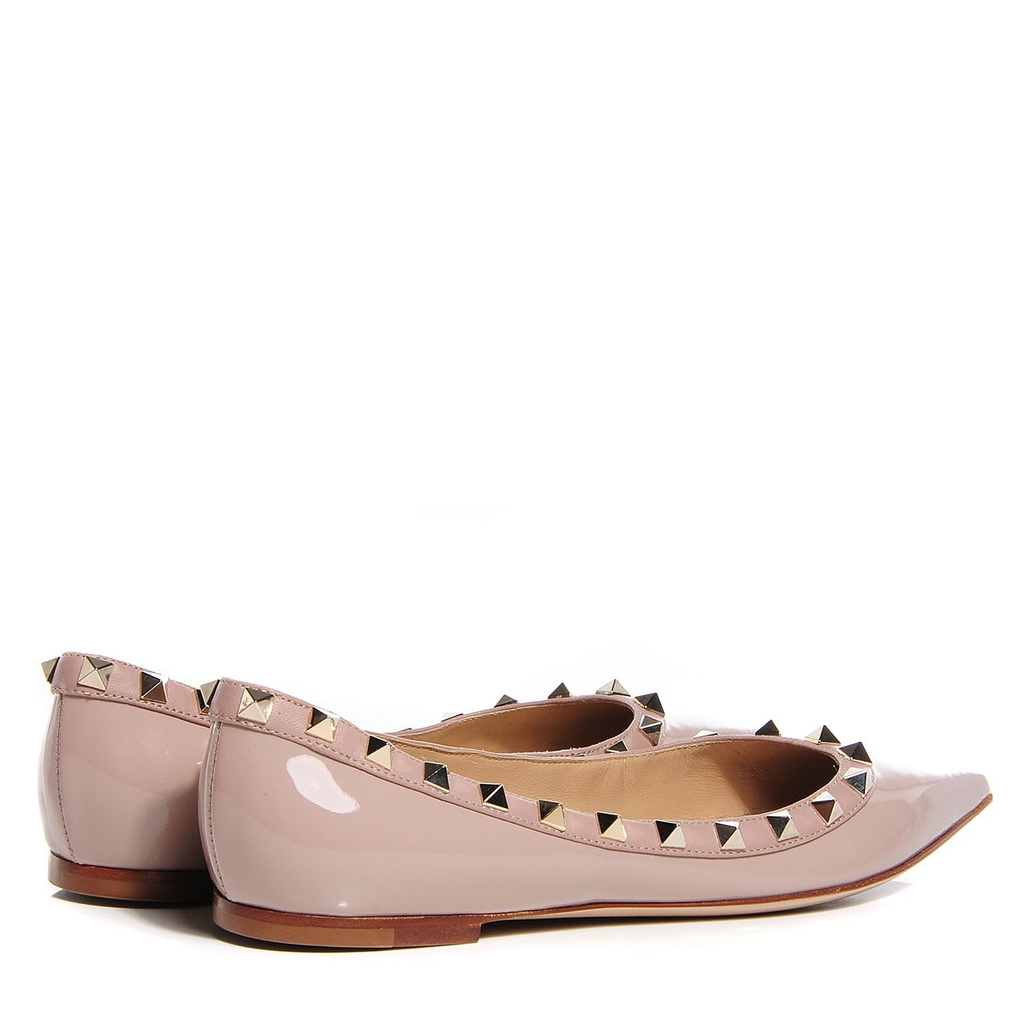 Valentino Garavani Patent Rockstud Ballerina Flats 36.5 Poudre 4 of 6