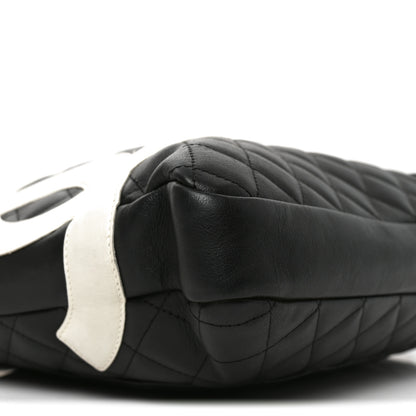 Chanel Calfskin Quilted Large Cambon Messenger Black White 9 of 10