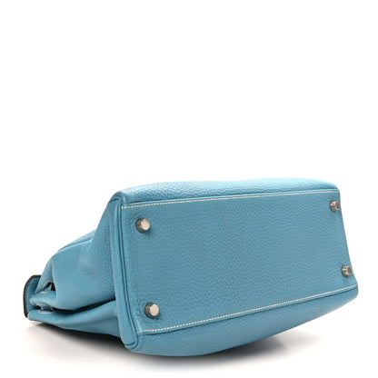 Hermes Togo Kelly Retourne 28 Bleu Jean 4 of 10