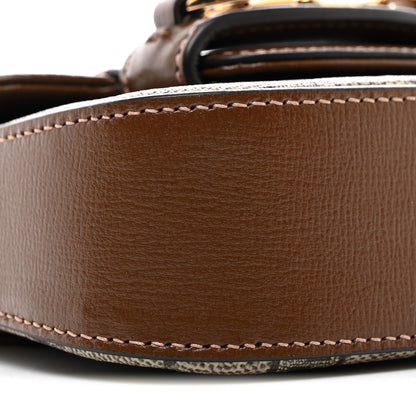 Gucci GG Supreme Monogram Azalea Calfskin Web Horsebit 1955 Wallet On Strap Beige Ebony Brown Sugar 9 of 10