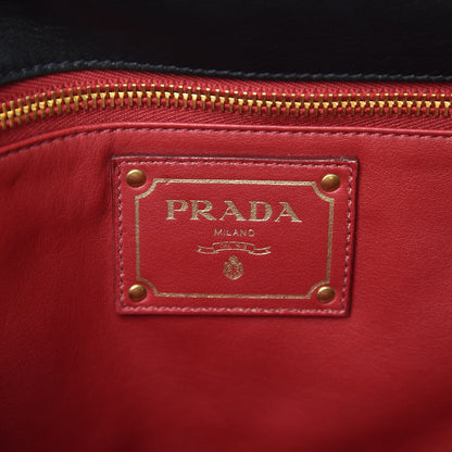 Prada Soft Calf Frame Shoulder Bag Black 7 of 9