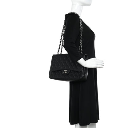 Chanel Caviar Quilted Jumbo Single Flap Black 3 of 10