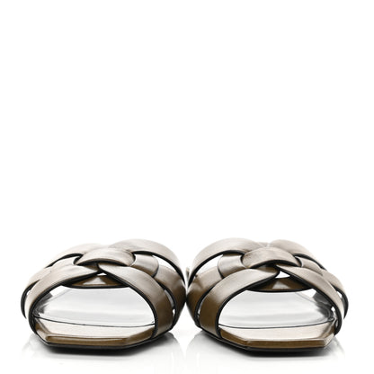 Saint Laurent Calfskin Tribute 05 Slide Sandals 36 Dark Green 2 of 9