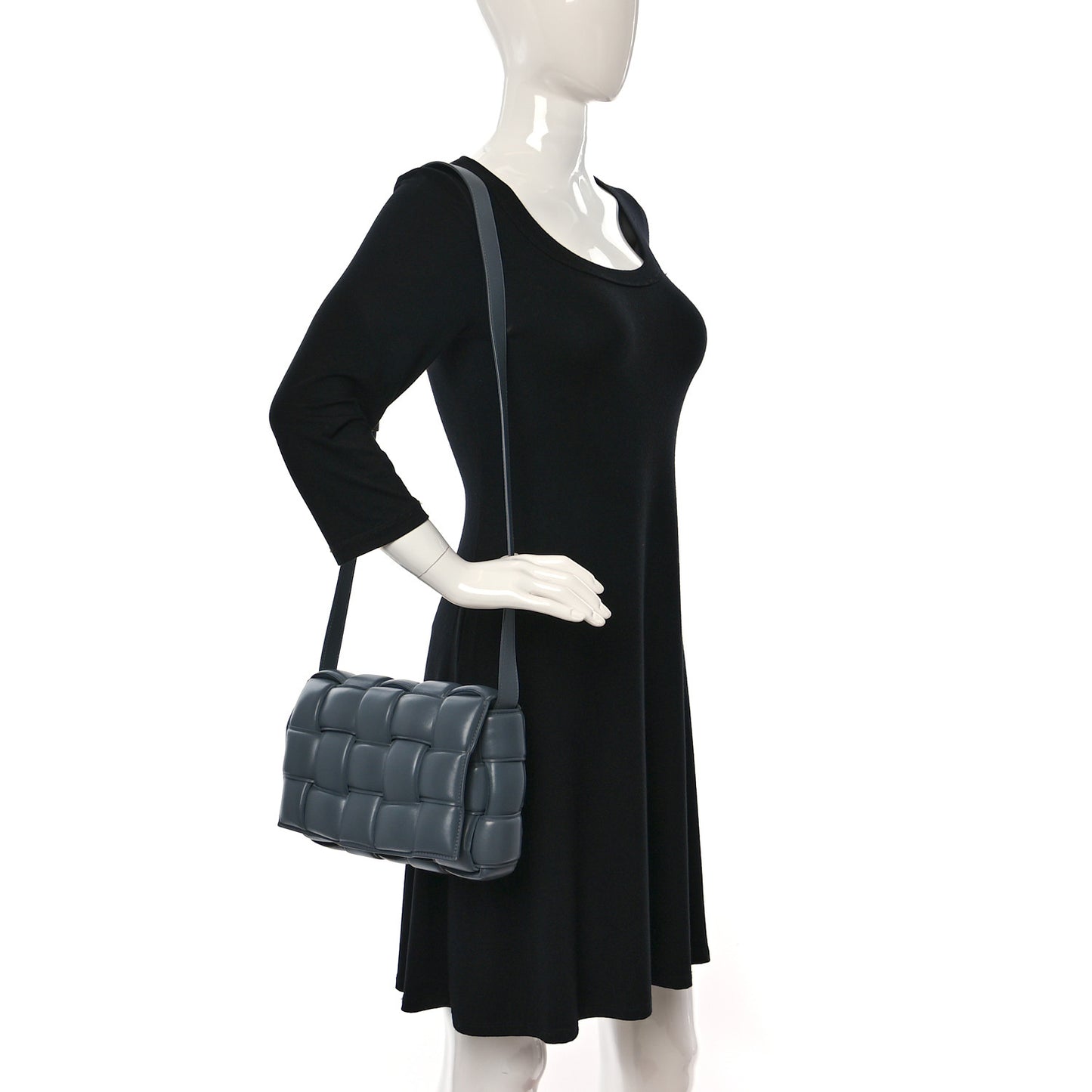 Nappa Maxi Intreccio Padded Cassette Crossbody Bag Thunder