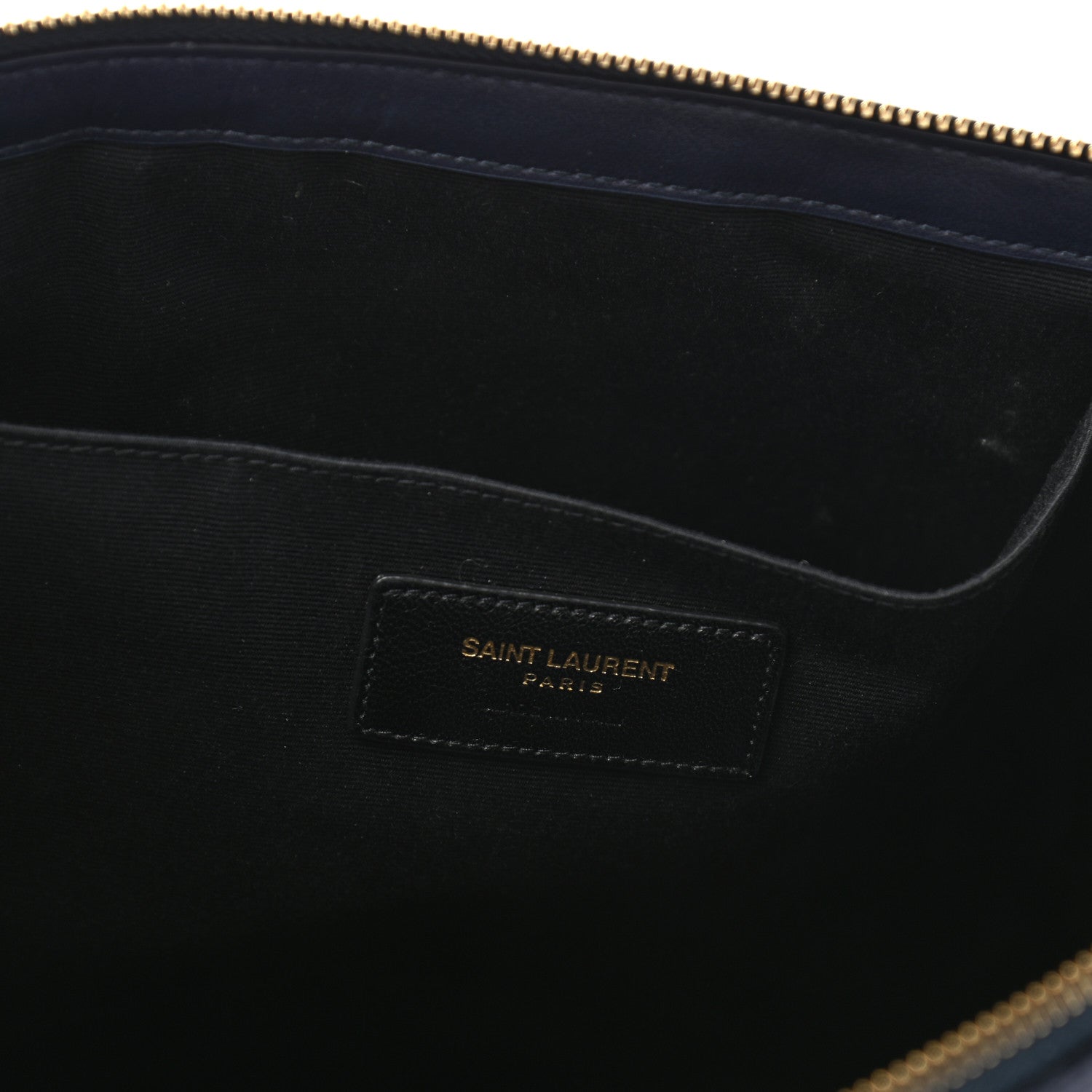 Saint Laurent Calfskin Matelasse Chevron Monogram Document Holder Marine 5 of 6