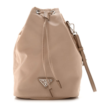 Prada Saffiano Tessuto Nylon Vela Bucket Wristlet Cammeo 1 of 6