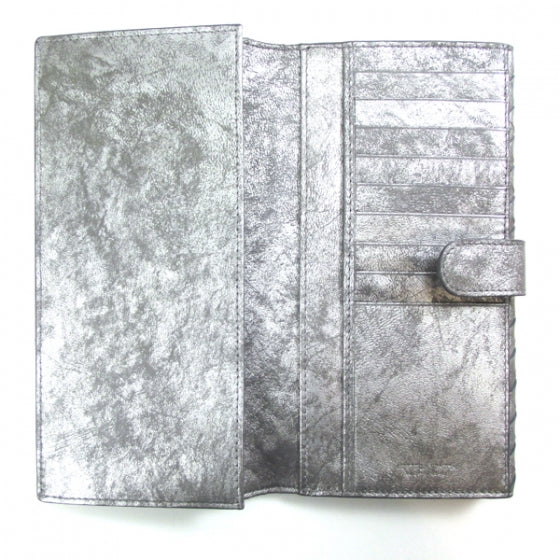 Nappa Intrecciato Continental Wallet Silver