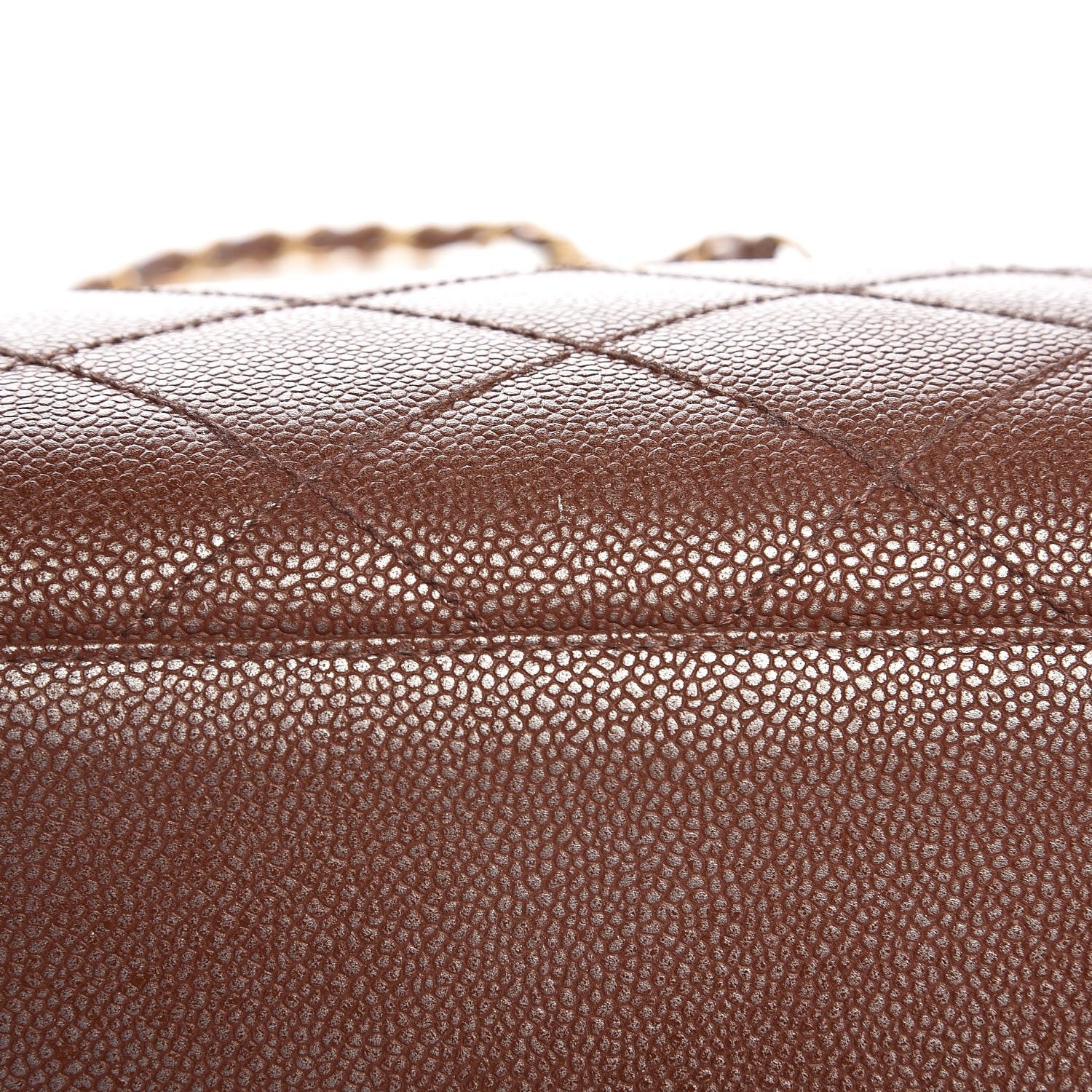 Chanel Metallic Caviar Quilted Shopping Tote Brown 14 of 17