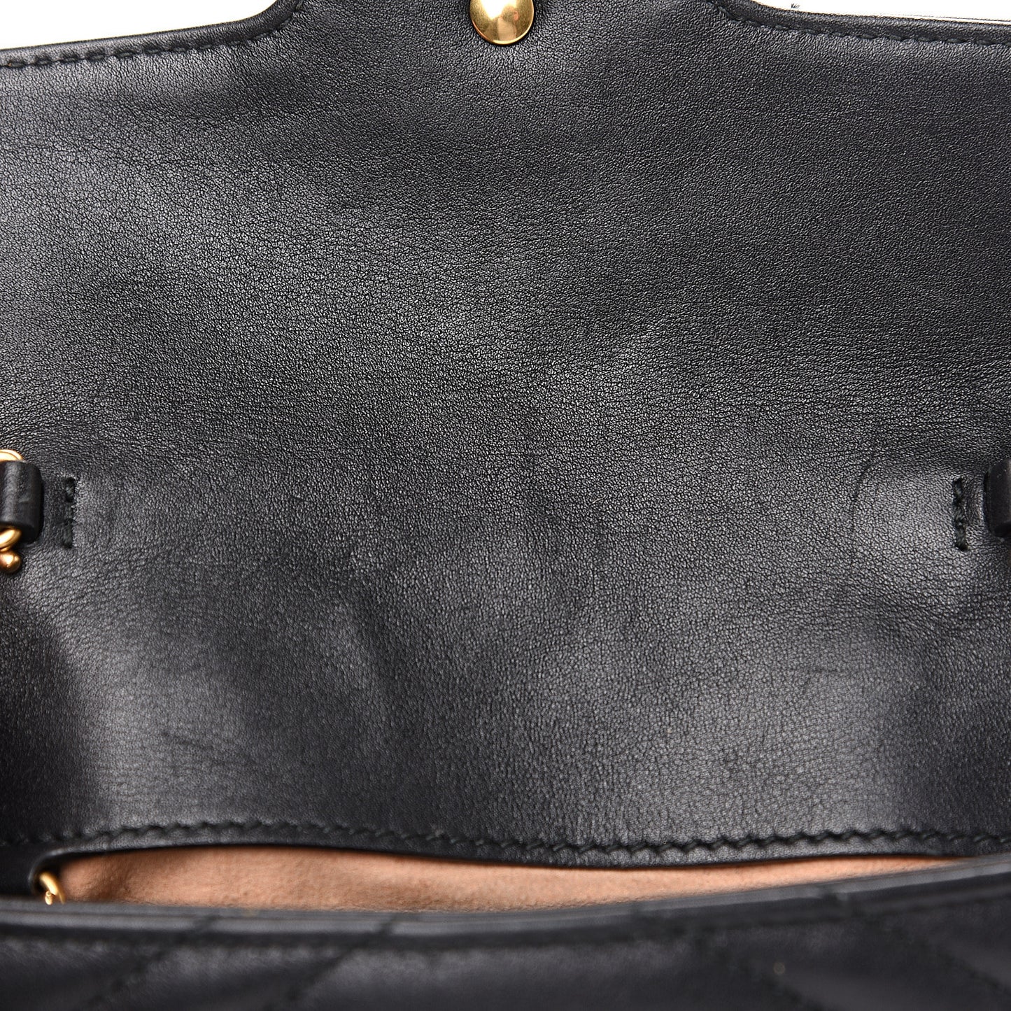 Calfskin Matelasse Super Mini GG Marmont Shoulder Bag Black