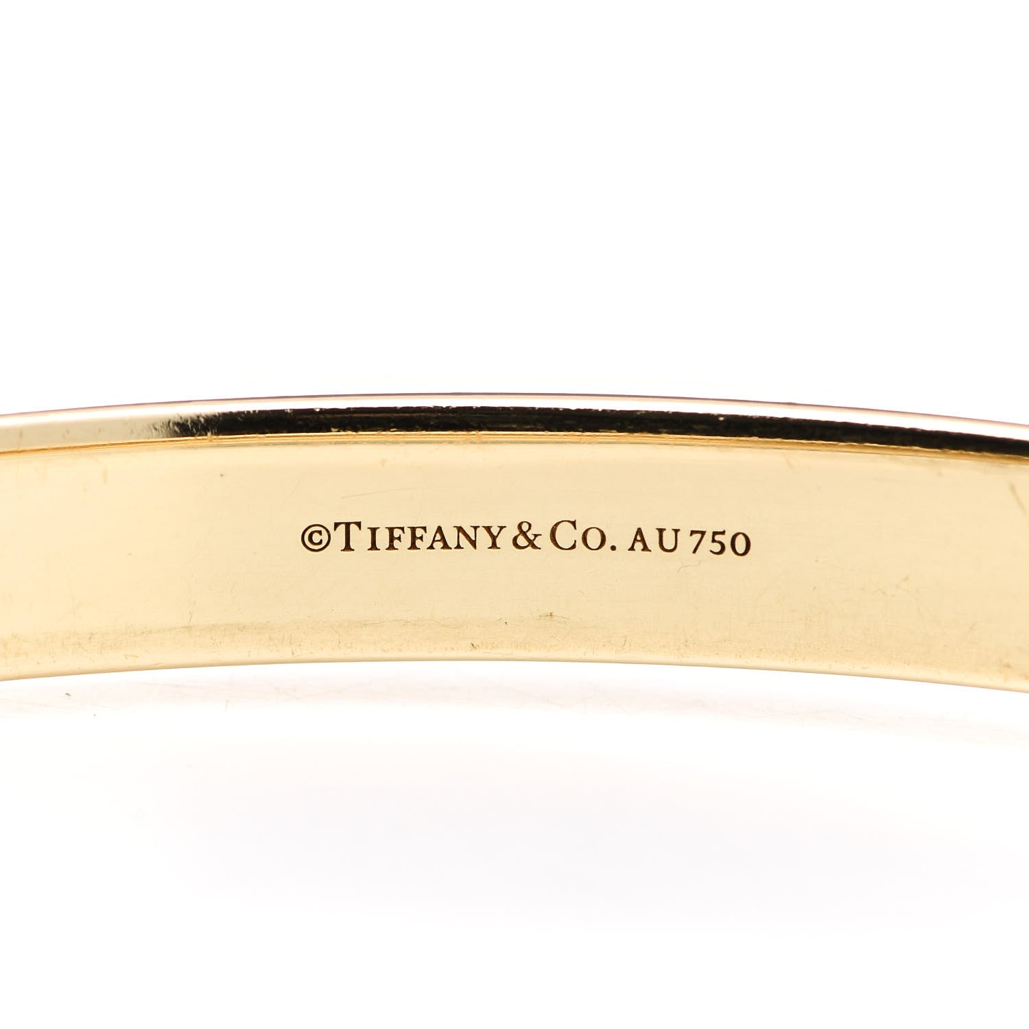 Tiffany 18K Yellow Gold Diamond Hinged Bangle Bracelet 3 of 5