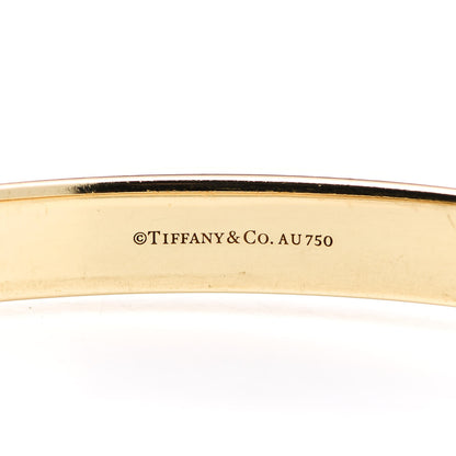 Tiffany 18K Yellow Gold Diamond Hinged Bangle Bracelet 3 of 5
