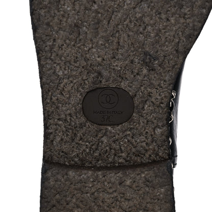 Chanel Calfskin Shearling Quilted Short Boots 37 Black 6 of 9