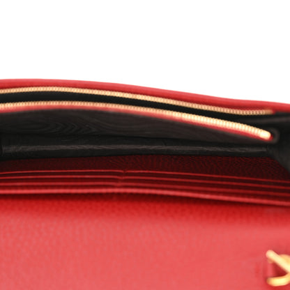 Gucci Dollar Calfskin Mini GG Marmont Chain Wallet Hibiscus Red 5 of 11