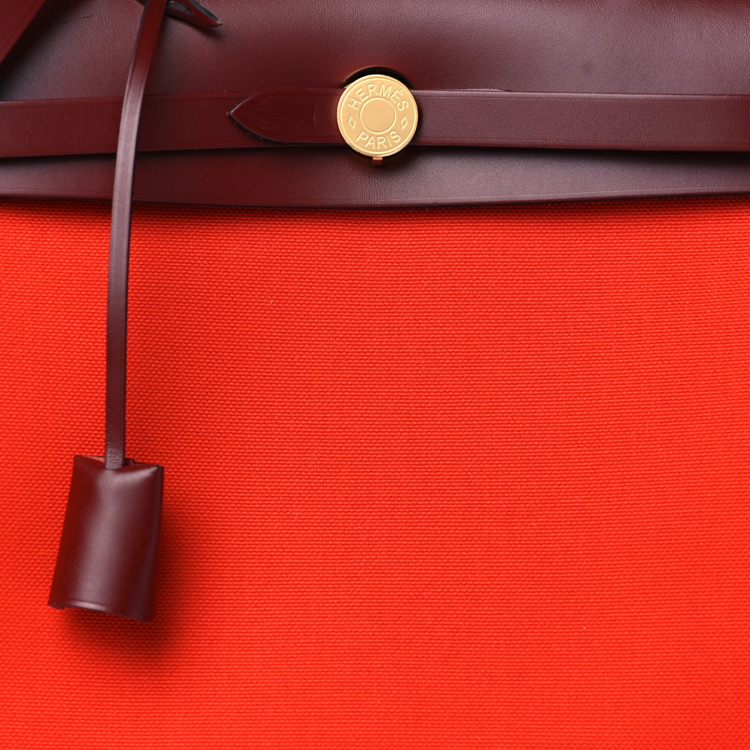 Hermes Vache Hunter Toile Herbag Zip Retourne 31 PM Orange Mecano Rouge H 3 of 10