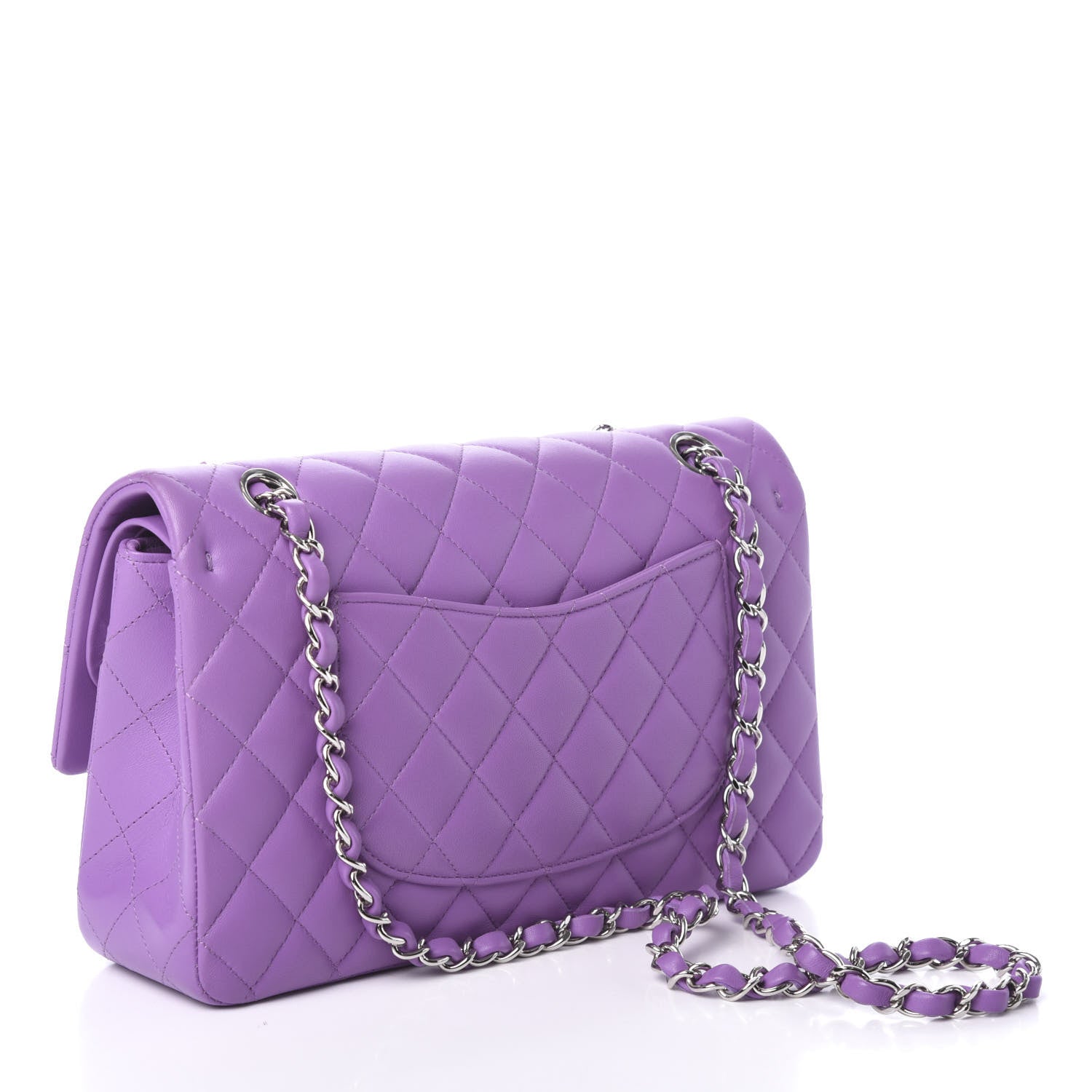 Chanel Lambskin Quilted Medium Double Flap Purple 3 of 9