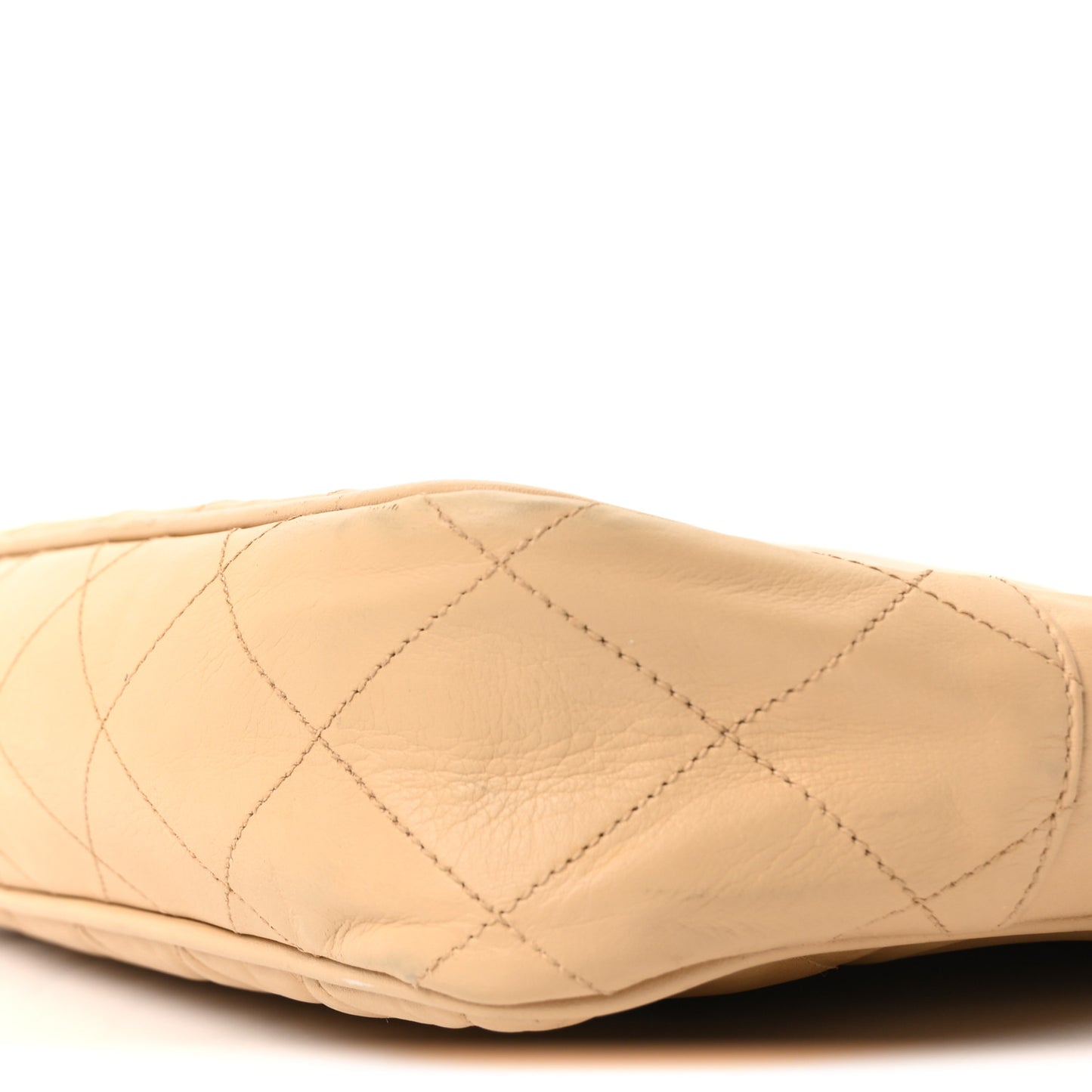 Lambskin Quilted Shopping Tote Beige