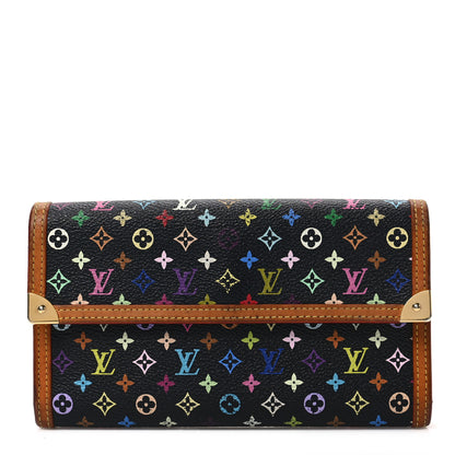 Louis Vuitton Monogram Multicolor Porte Tresor International Wallet Black 1 of 8