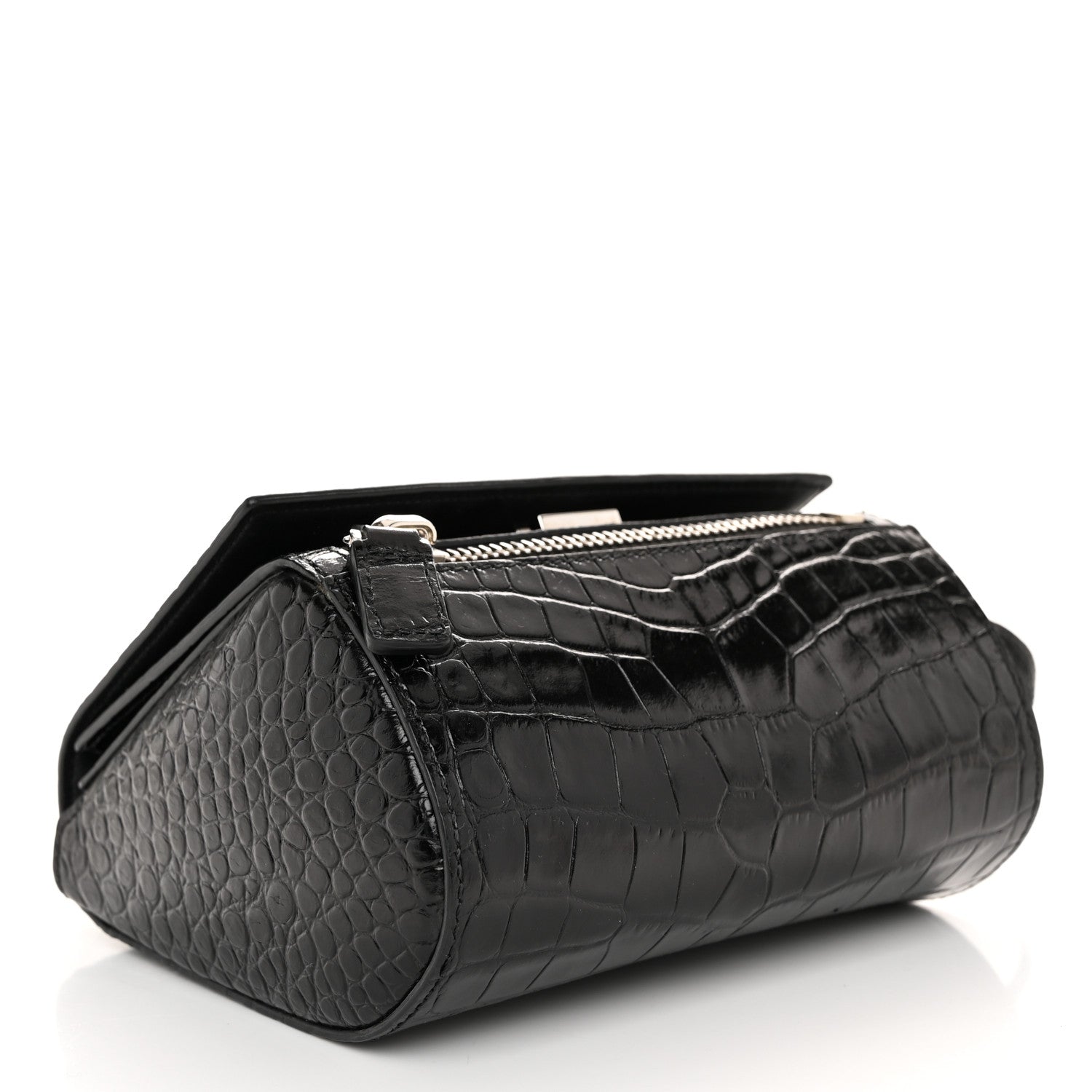 Givenchy Calfskin Crocodile Embossed Mini Pandora Box Crossbody Bag Black 4 of 10