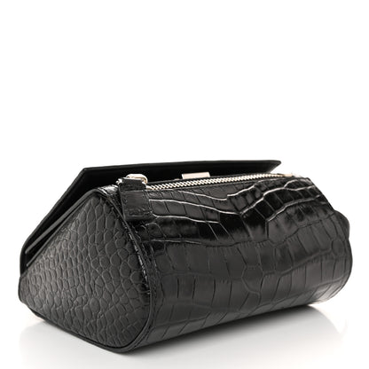 Givenchy Calfskin Crocodile Embossed Mini Pandora Box Crossbody Bag Black 4 of 10