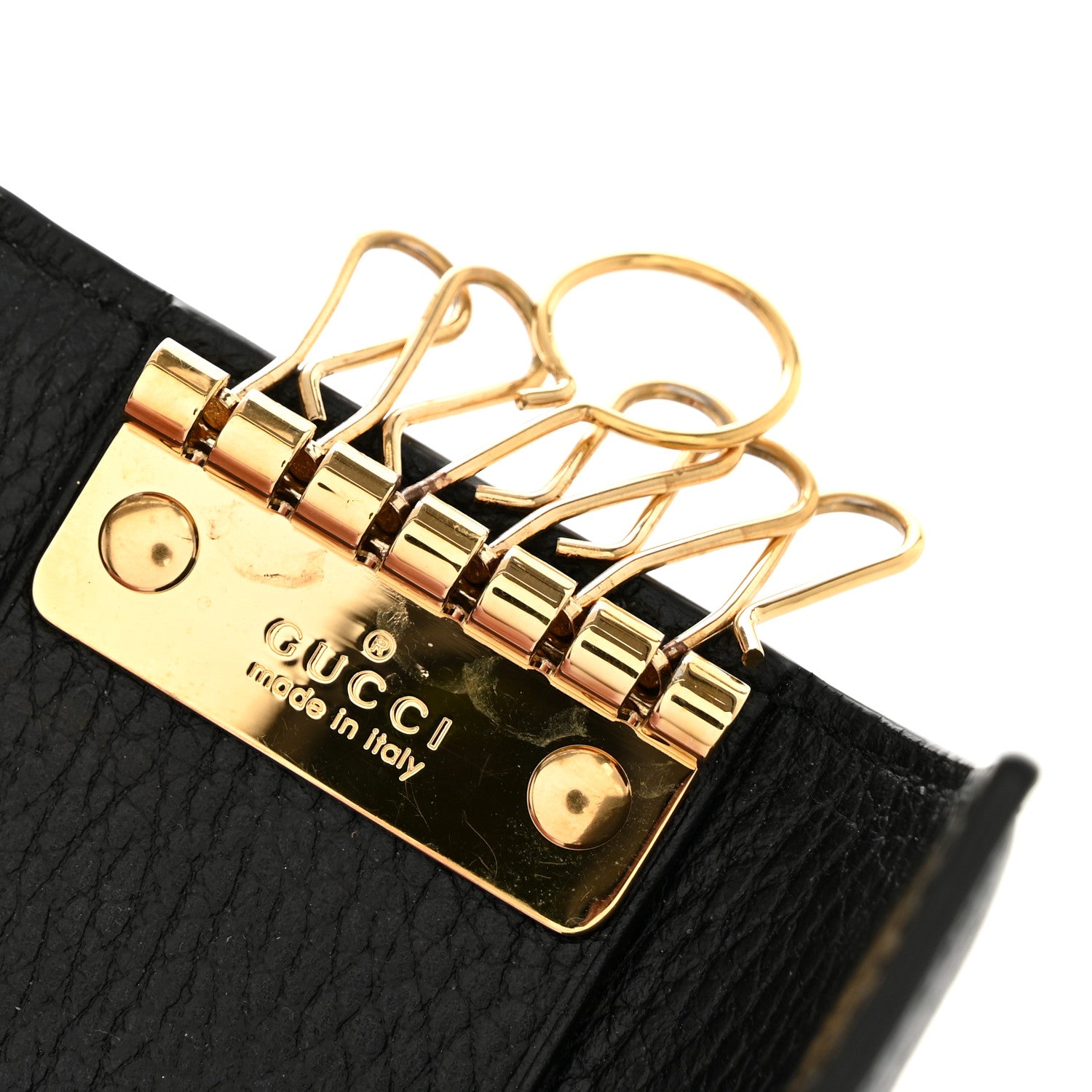 Gucci Dollar Calfskin GG Supreme Monogram GG Marmont 6 Key Holder Case Black Beige Ebony 9 of 9