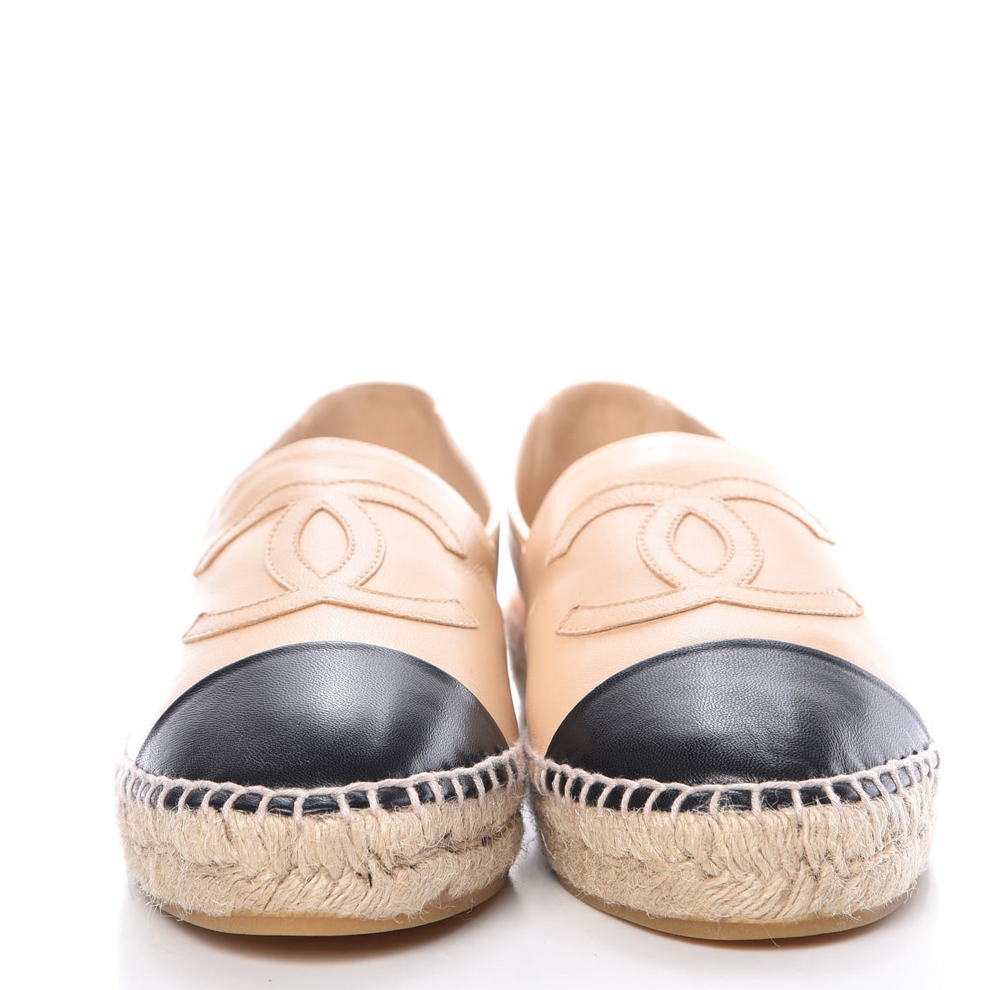 Lambskin CC Espadrilles 39 Beige Black