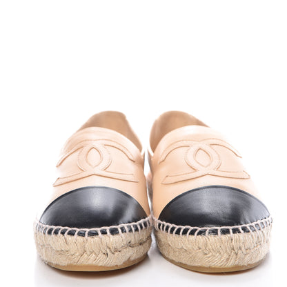 Chanel Lambskin CC Espadrilles 39 Beige Black 2 of 10