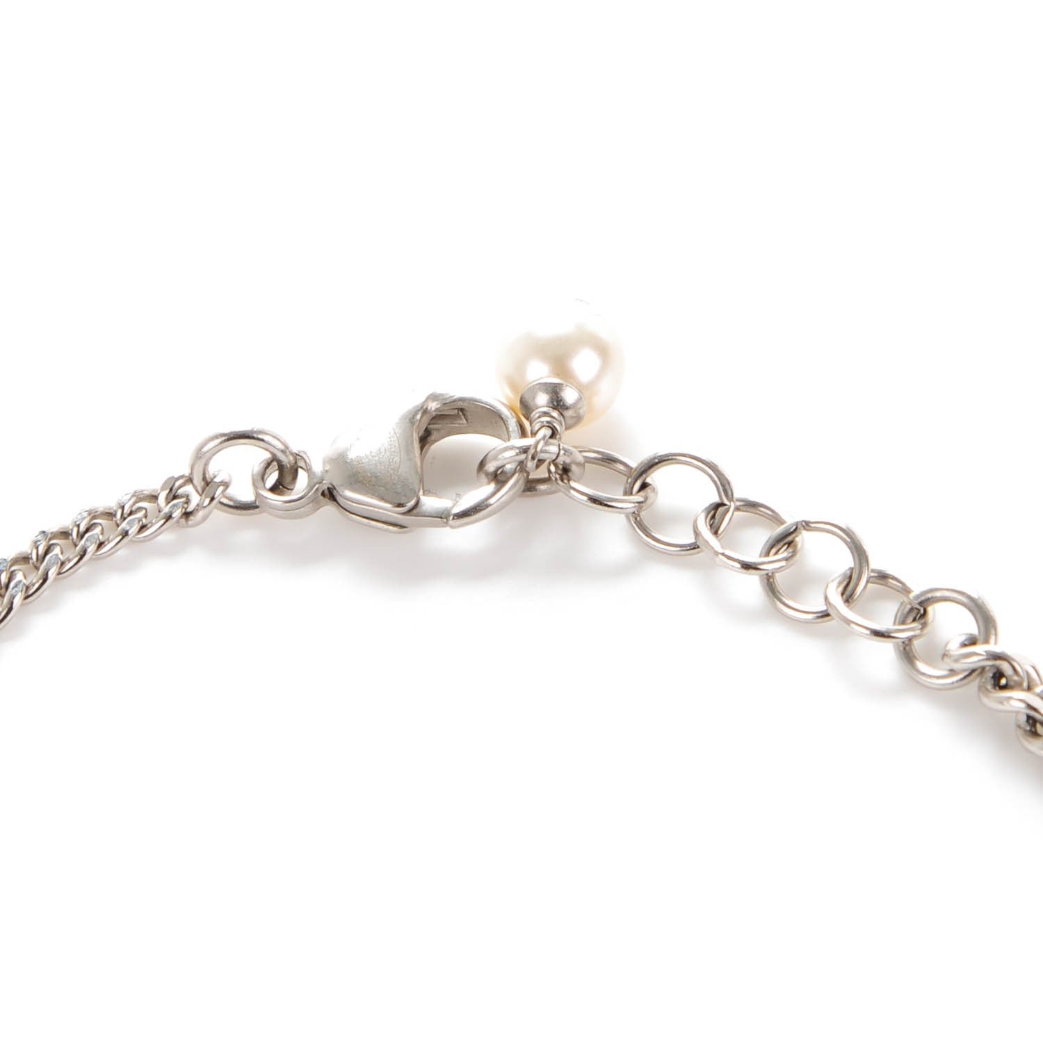 Chanel Pearl CC Chain Bracelet Silver 4 of 5
