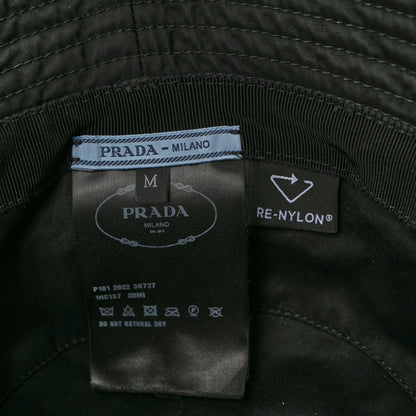 Prada Re-Nylon Metal Triangle Logo Womens Bucket Hat M Black 8 of 8