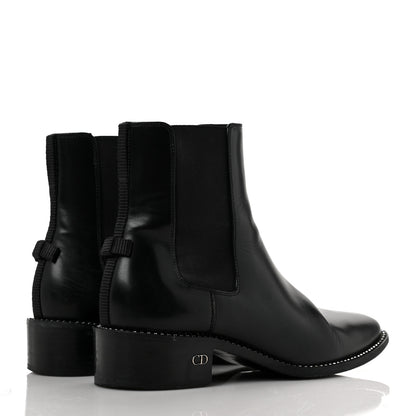 Christian Dior Glazed Calfskin Crystal Tomboy Ankle Boots 36.5 Black 4 of 8