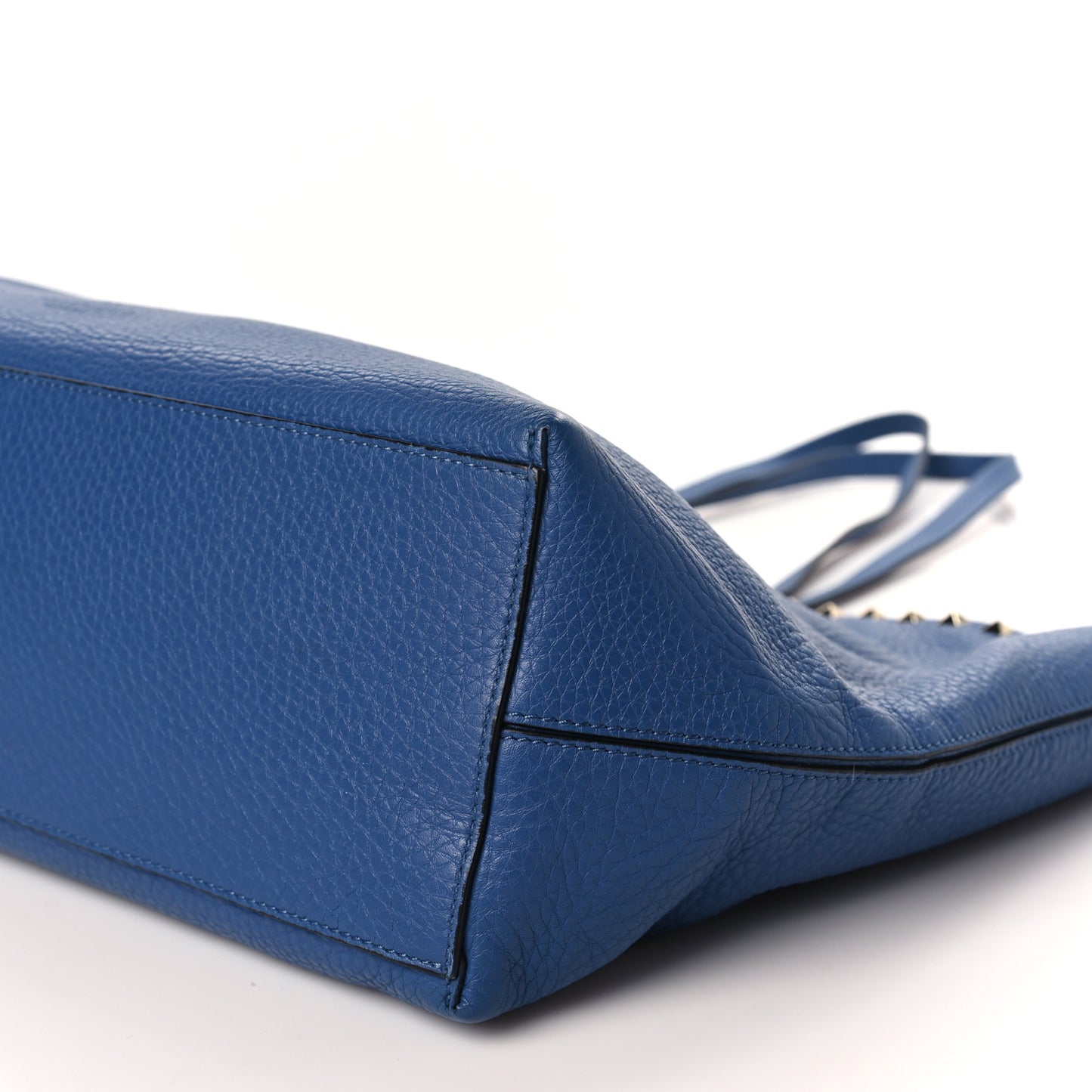 Grained Calfskin Rockstud Shoulder Tote Baltique