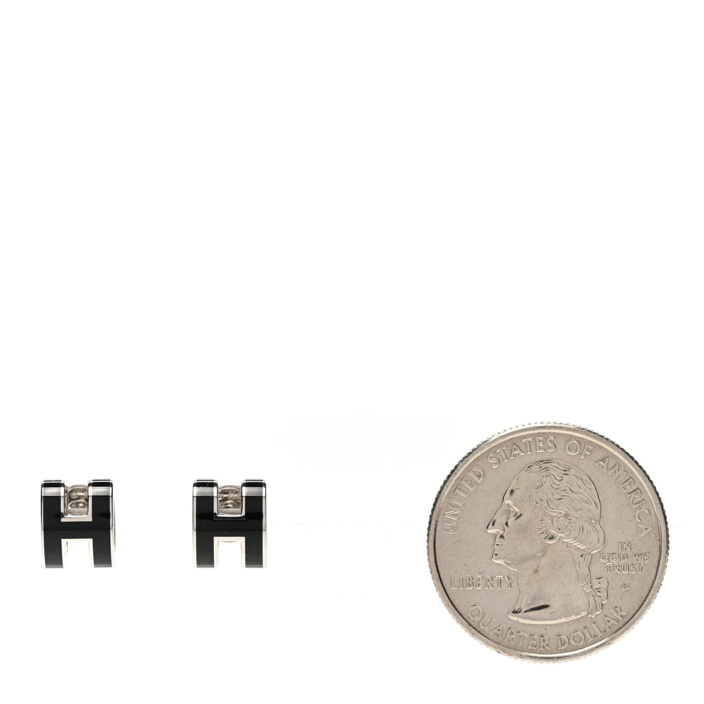 Palladium Lacquered Mini Pop H Earrings Black