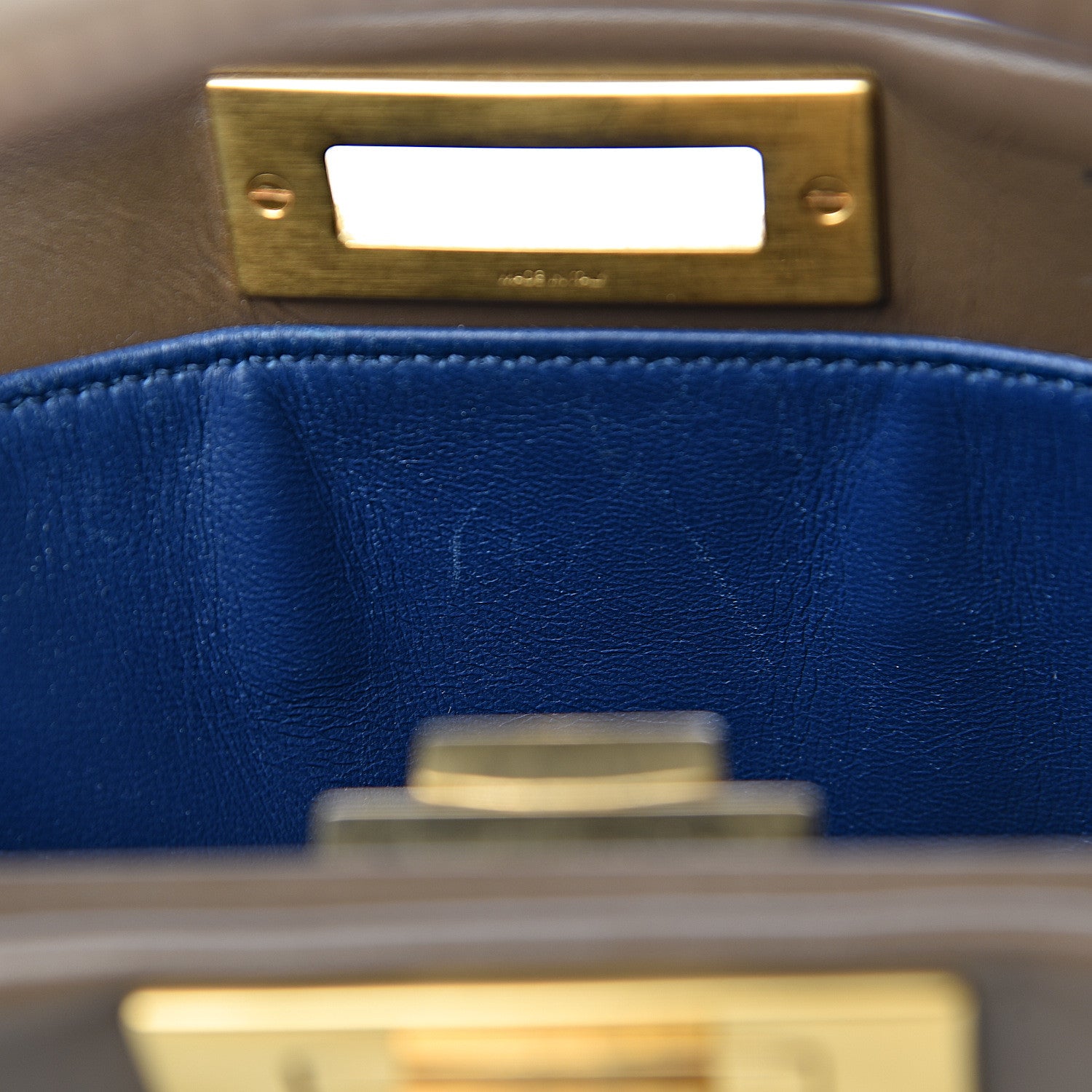 Fendi Vitello Morgan Shiny Nappa Medium Peekaboo Iconic Satchel Foresta Blue 9 of 21