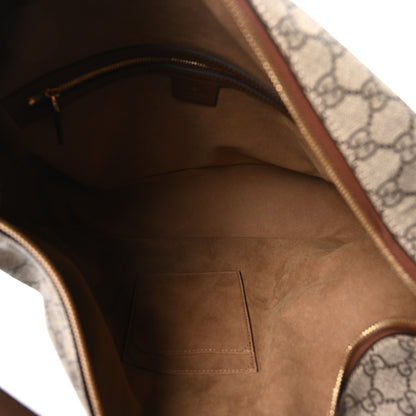 Gucci GG Supreme Monogram Large Linea A Hobo Light Brown 9 of 19