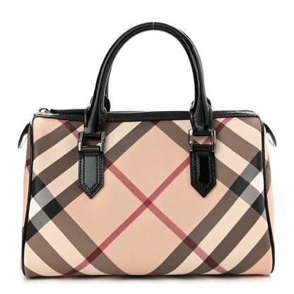 Burberry Nova Check Patent Small Chester Bowling Bag Black 1 of 9