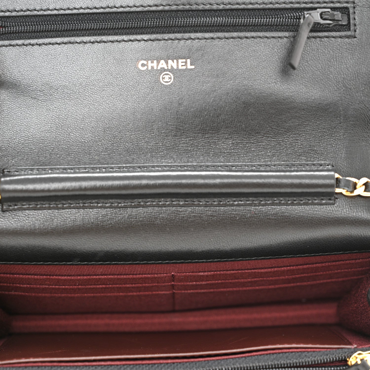 Chanel Lambskin Quilted Wallet On Chain WOC Black 5 of 11