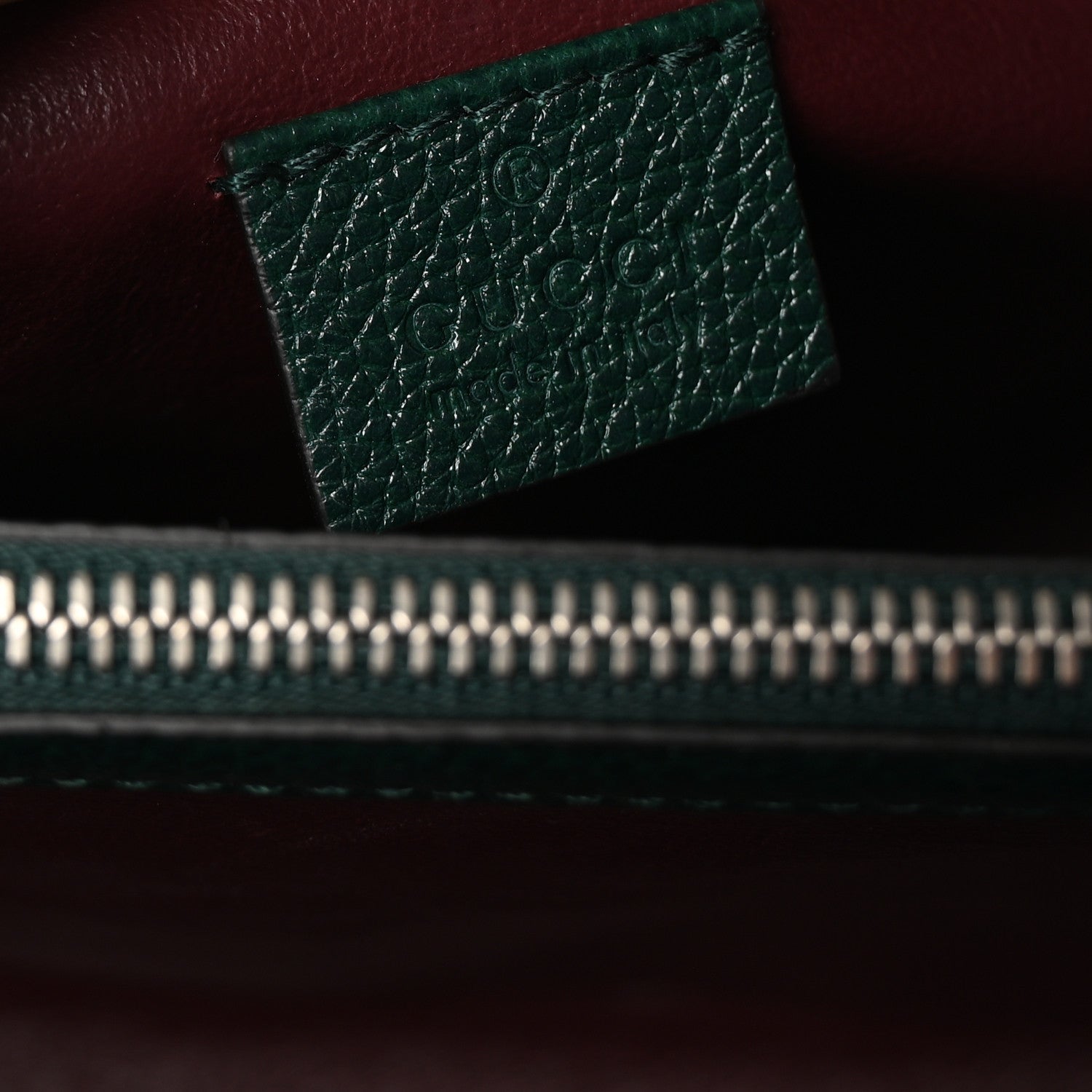 Gucci Grainy Calfskin Zumi Top Handle Bag Vintage Green 6 of 10
