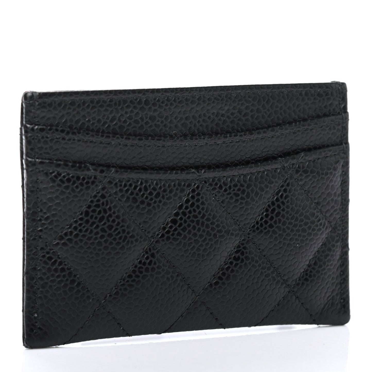 Caviar Quilted Card Holder Black