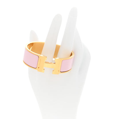 Hermes Enamel Wide Clic Clac H Bracelet PM Rose Dragee 2 of 5