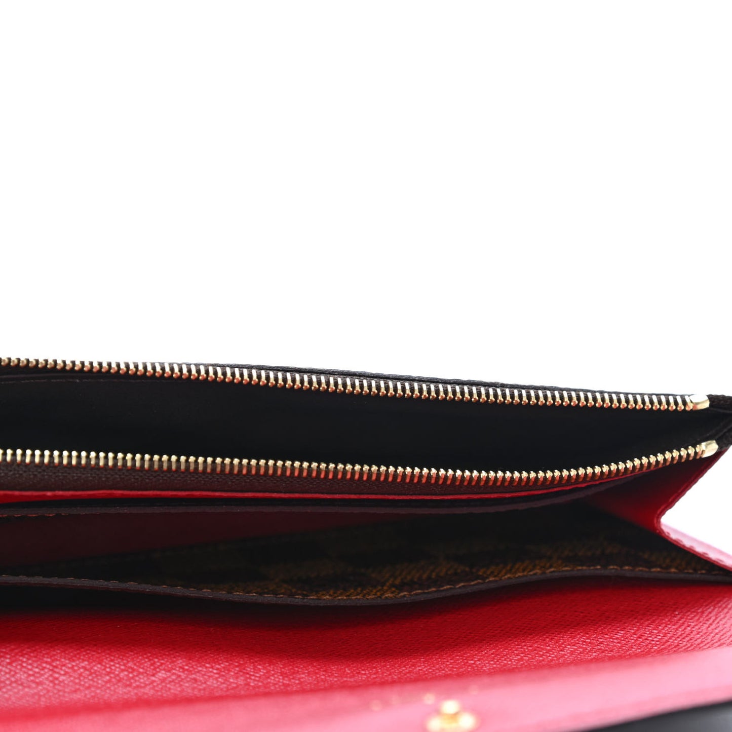 Damier Ebene Emilie Wallet Red