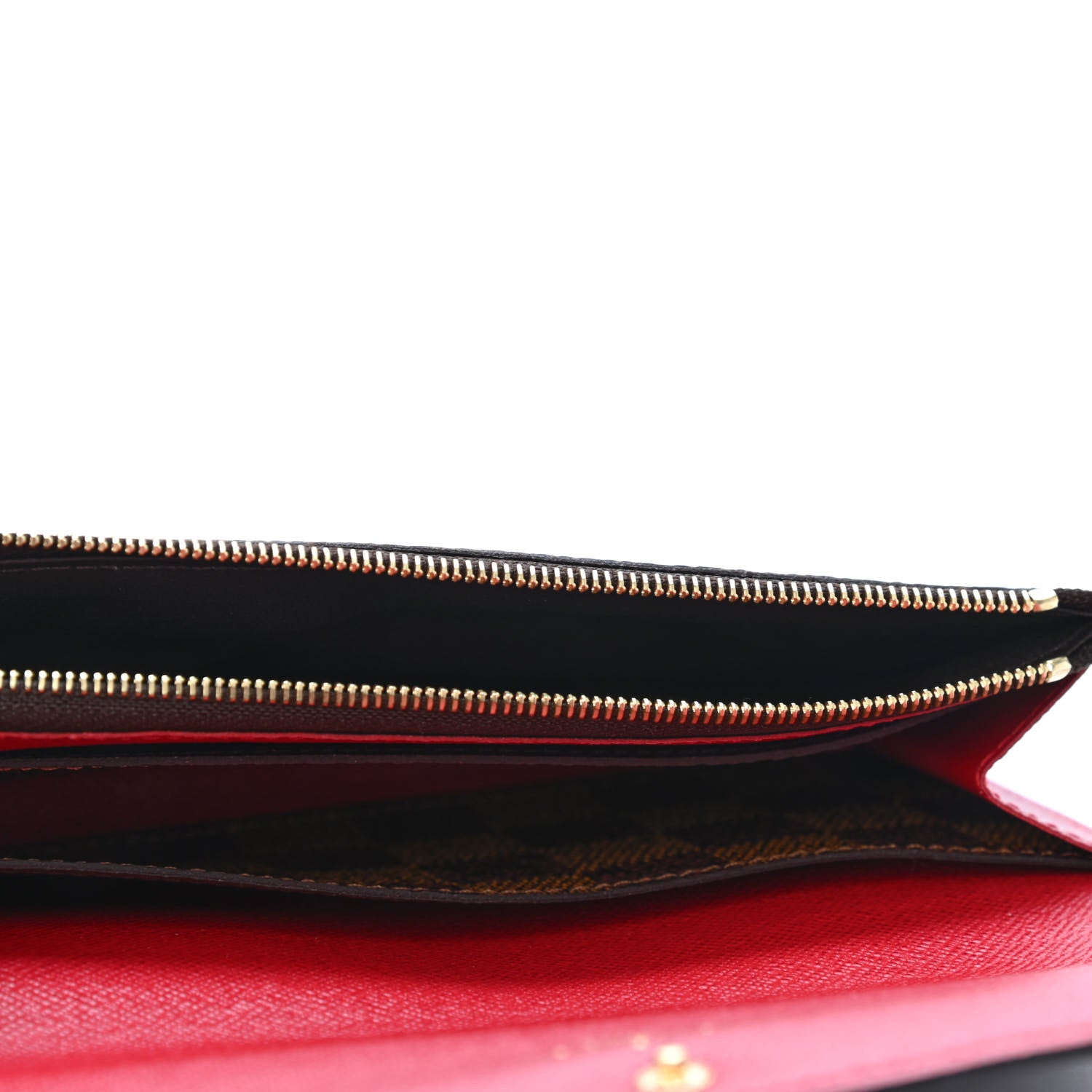 Louis Vuitton Damier Ebene Emilie Wallet Red 4 of 4
