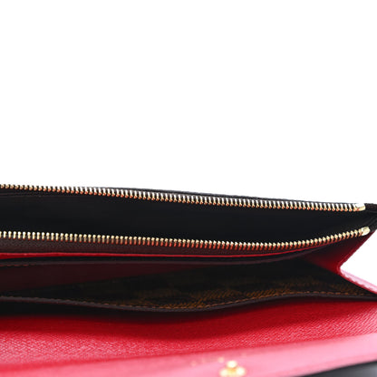 Louis Vuitton Damier Ebene Emilie Wallet Red 4 of 4
