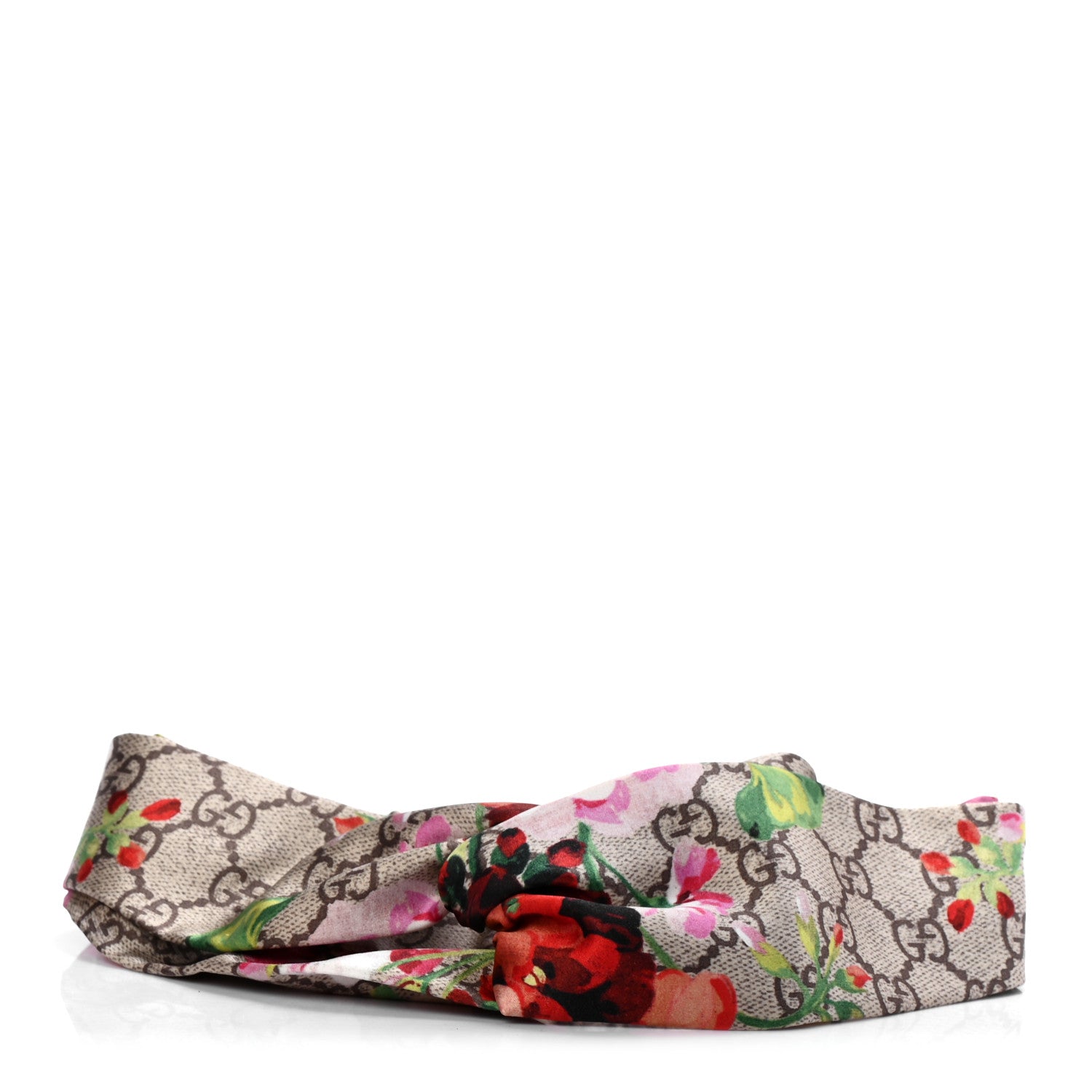 Gucci Silk Monogram Blooms Print Headband Antique Rose 1 of 6