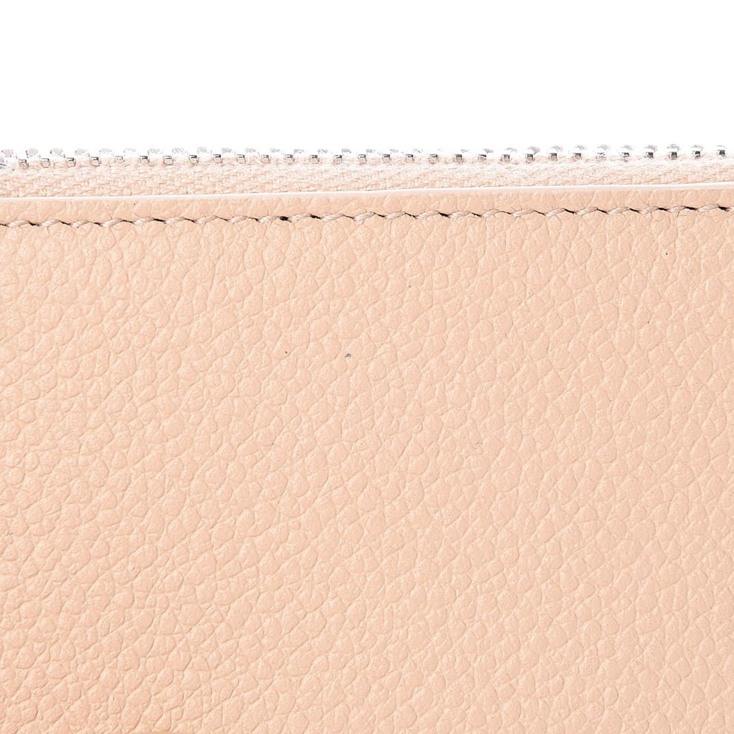 Grained Calfskin 5 Fragments Zip Pouch Card Holder Nude Powder