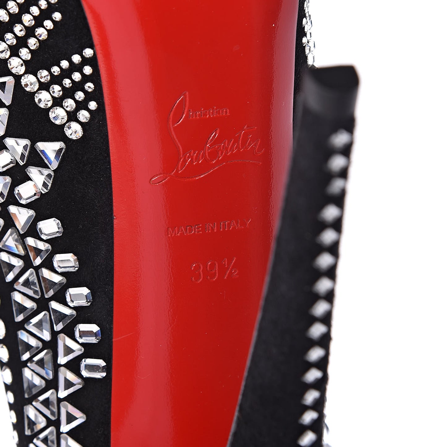Veau Velour Crystal Decorapump 160 Platform Pumps 39.5 Black