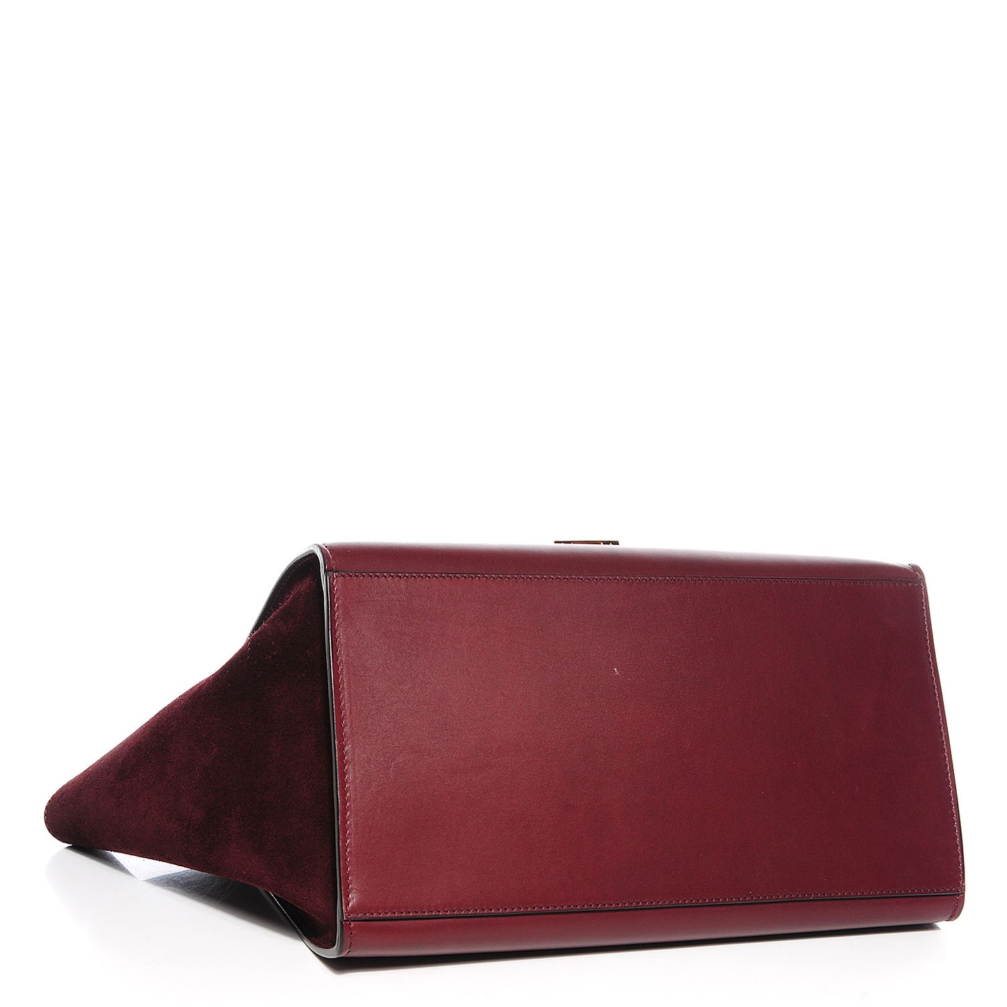Smooth Calfskin Suede Medium Trapeze Burgundy