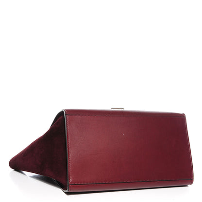 Celine Smooth Calfskin Suede Medium Trapeze Burgundy 4 of 8
